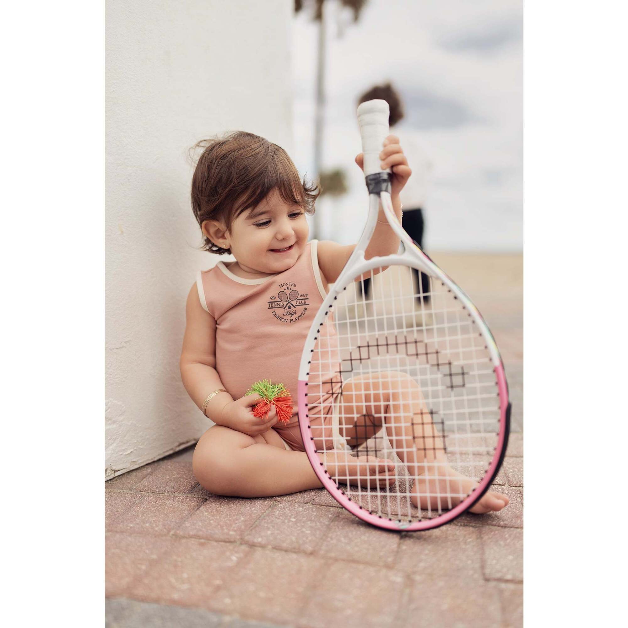Baby Tennis Club Unisex Sleeveless Tee & Short Set, Black