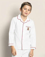 Maisonette x Petite Plume Kid's Twill Pajamas, Merry Teddy