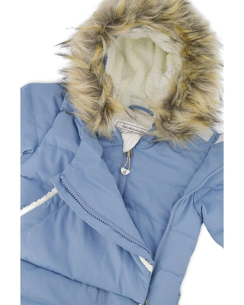 Baby Snug One Piece Snowsuit Adapted For Car Seats Blue Grey