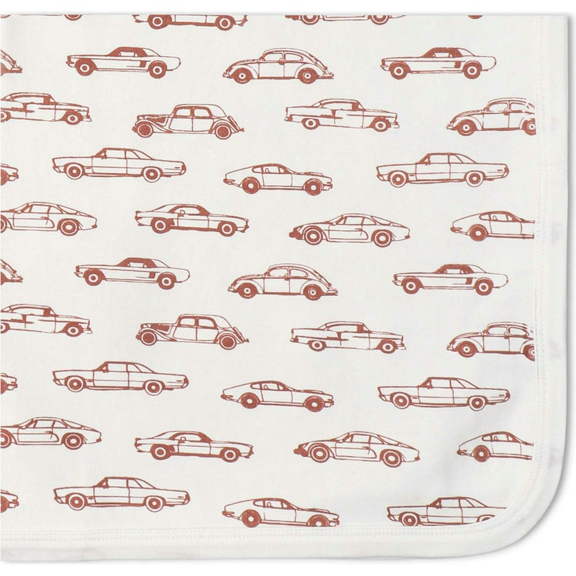 Organic Swaddle Blanket & Hat Set - Cars