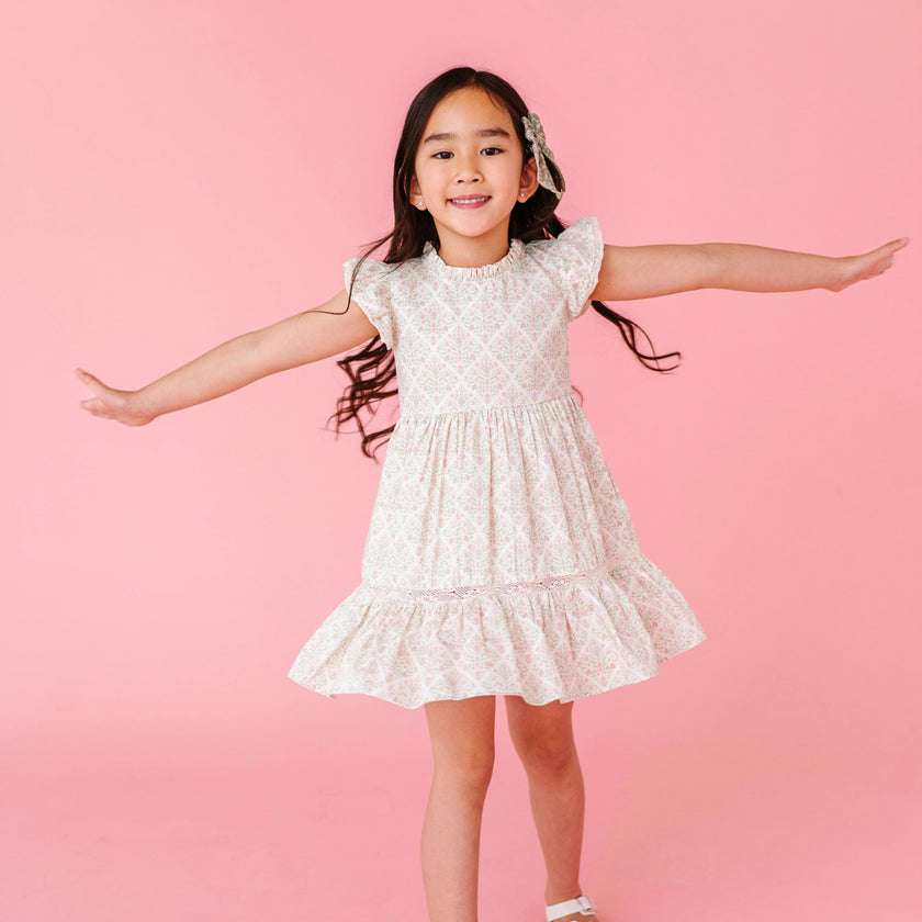 Spring Mosaic Ruffle Dress
