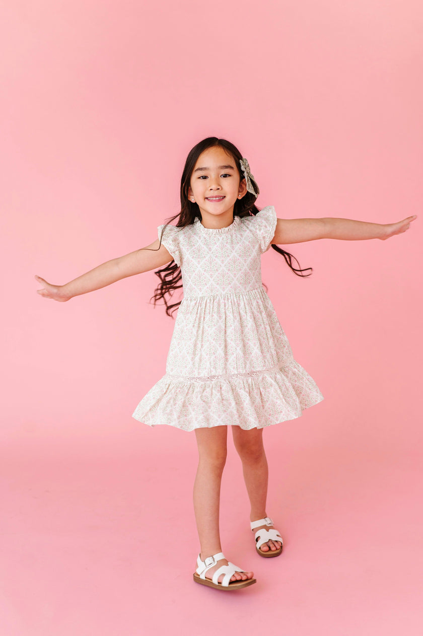 Spring Mosaic Ruffle Dress