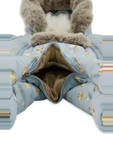 Baby One Piece Snowsuit Adapted For Car Seats Blue Animal Print