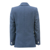 Blue Embroidered Formal Blazer