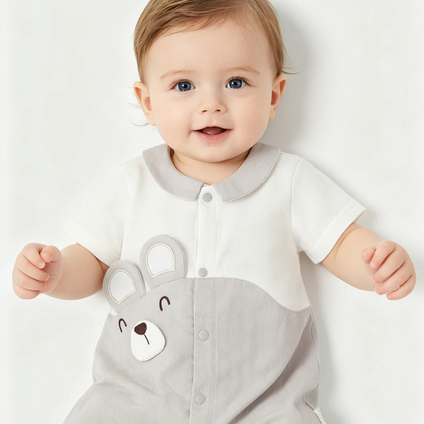 Gray Bear Romper