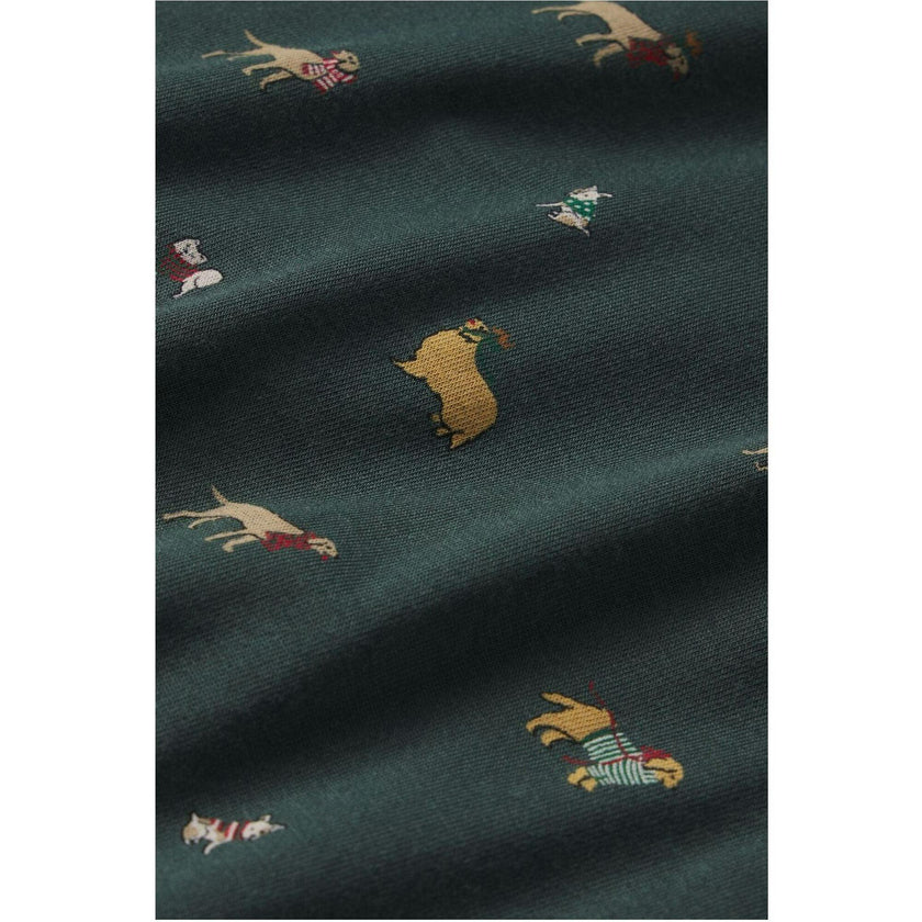 William Printed Long PJ Set, Green
