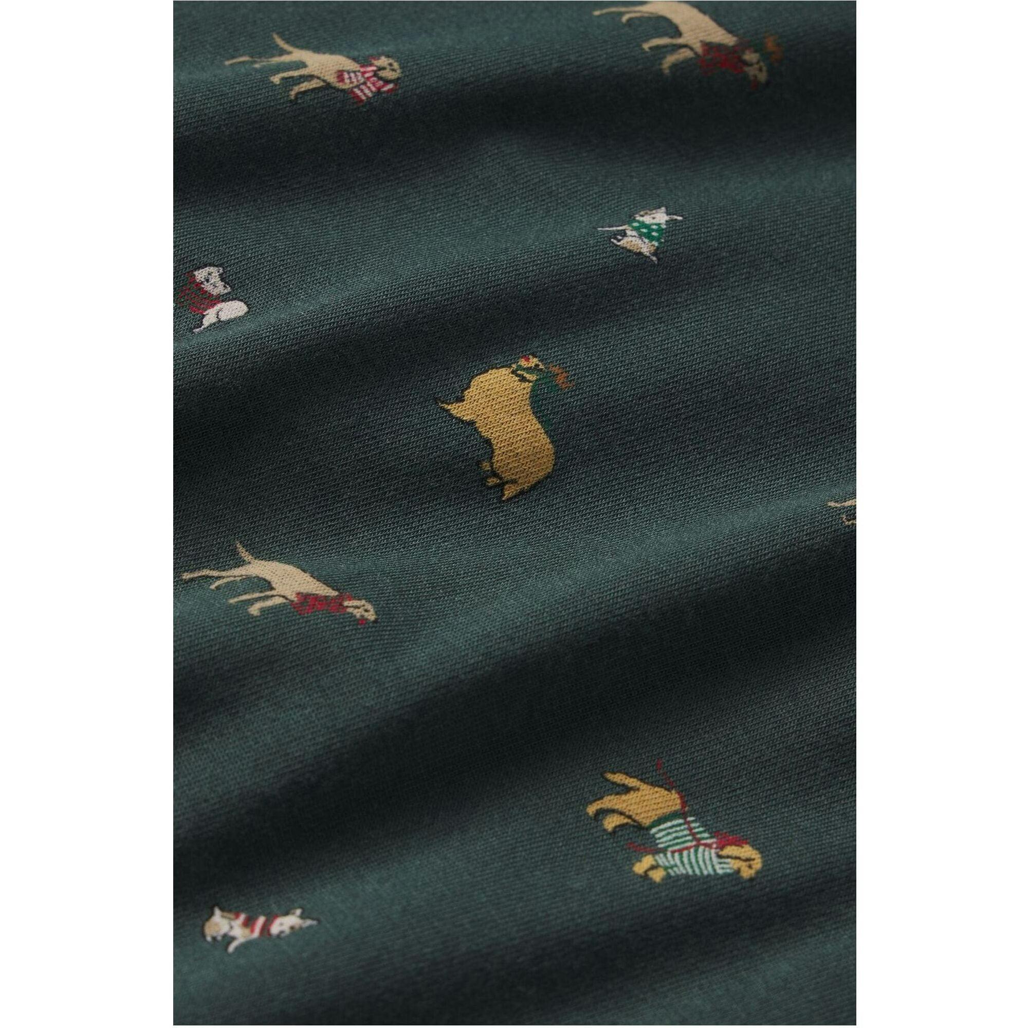 Kids Printed TENCEL Modal Unisex Long PJ Set, Green