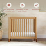 Pure Core Mini Crib Mattress w/ Hybrid Quilted Waterproof Cover (Lightweight)