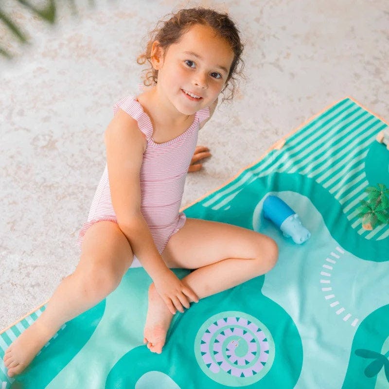Quut Beach Bag Set Green + Safari Play Towel