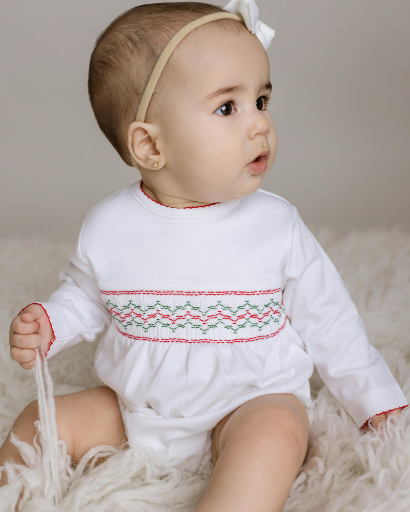 Christmas Smocked Bubble Romper