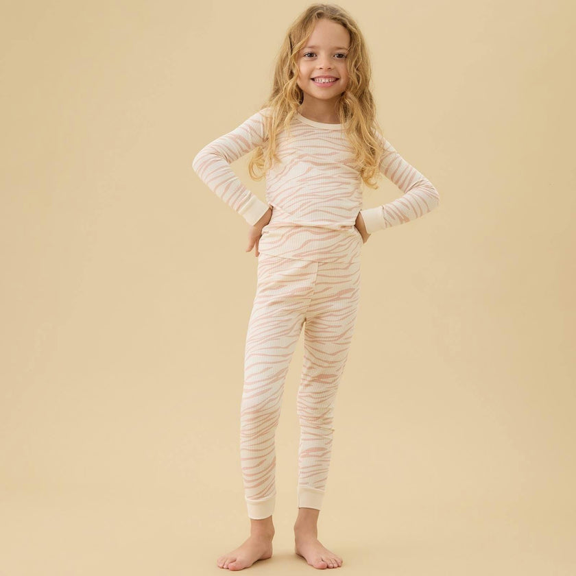 Zebra Sands Ribbed Pajama Set