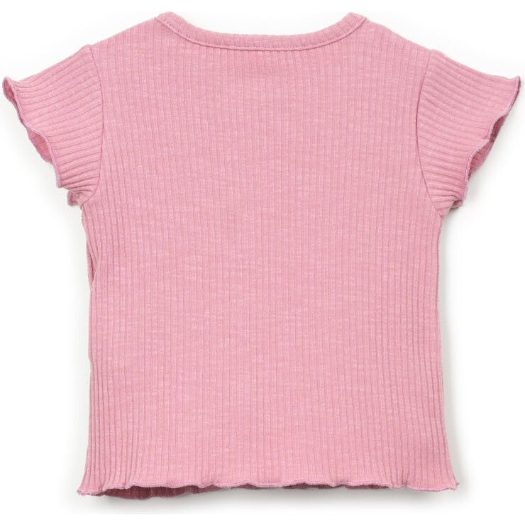 Ribbed Lettuce Edged T-Shirt