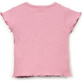 Ribbed Lettuce Edged T-Shirt
