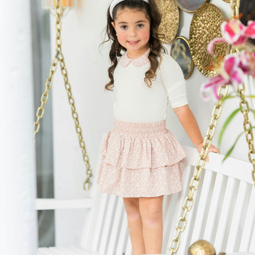 Textured Floral Peter Pan Collar Long Sleeve Shirt