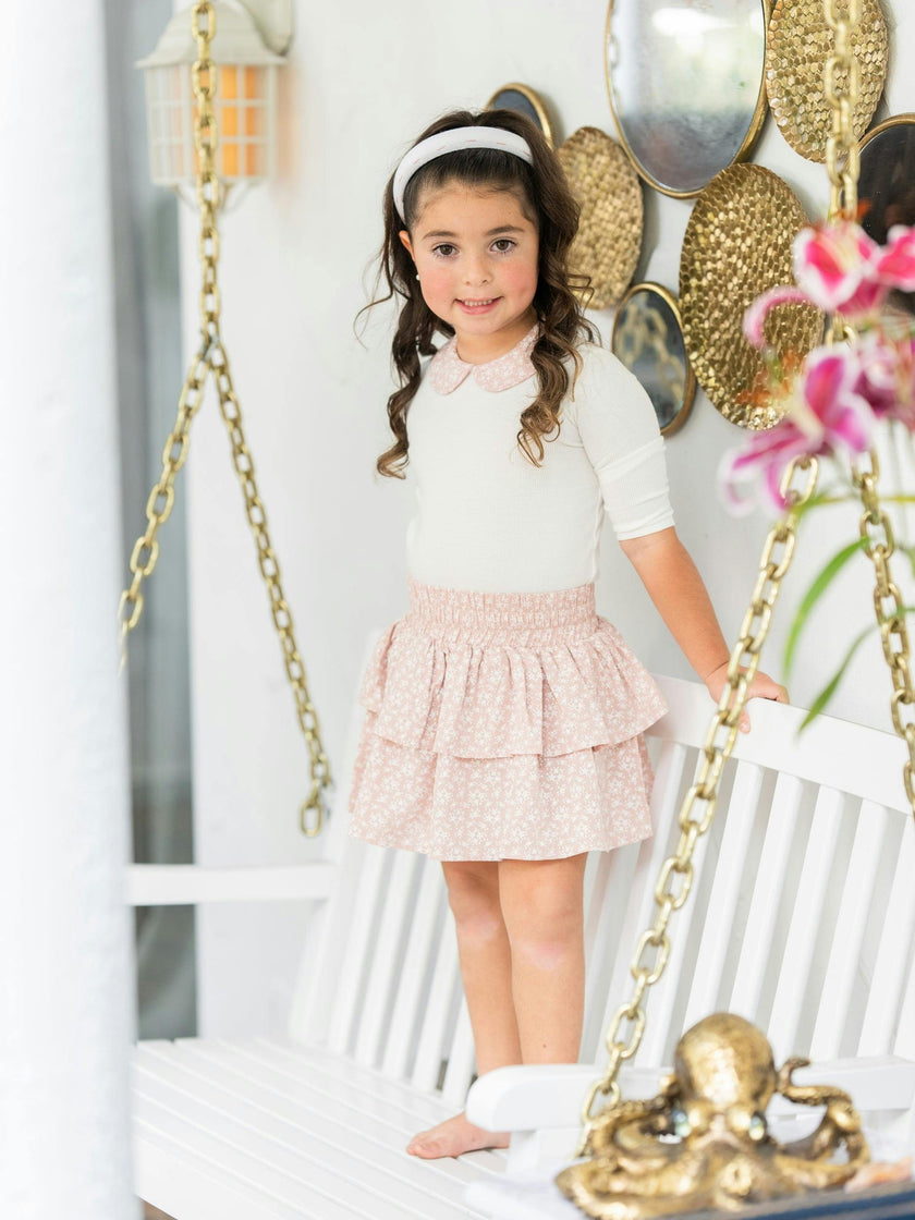 Textured Floral Peter Pan Collar Long Sleeve Shirt