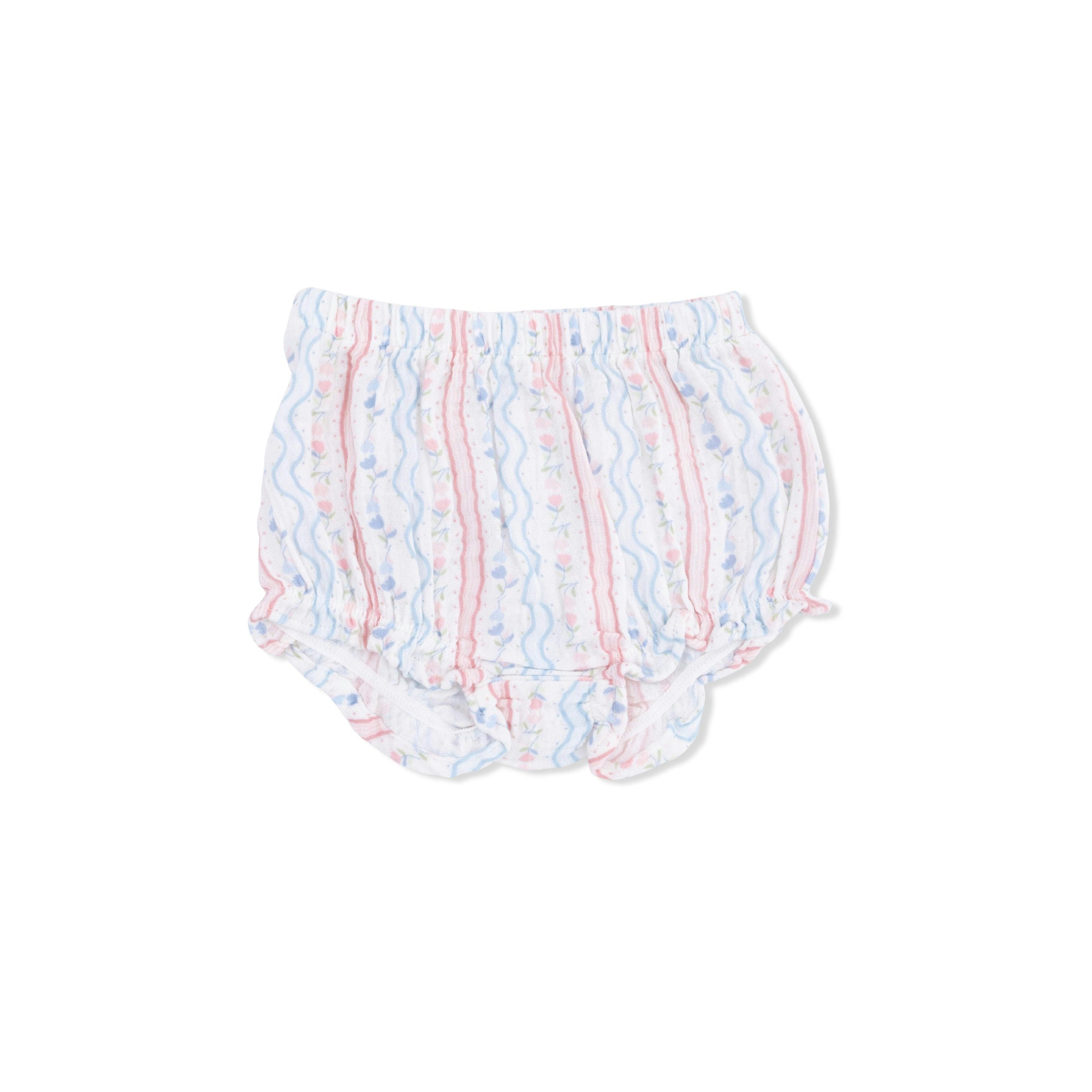 Tulip Stripe - Scallop Back Top with Bloomer & Headband