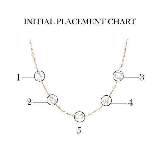 Mini Diamond Asymmetrical Initial Necklace
