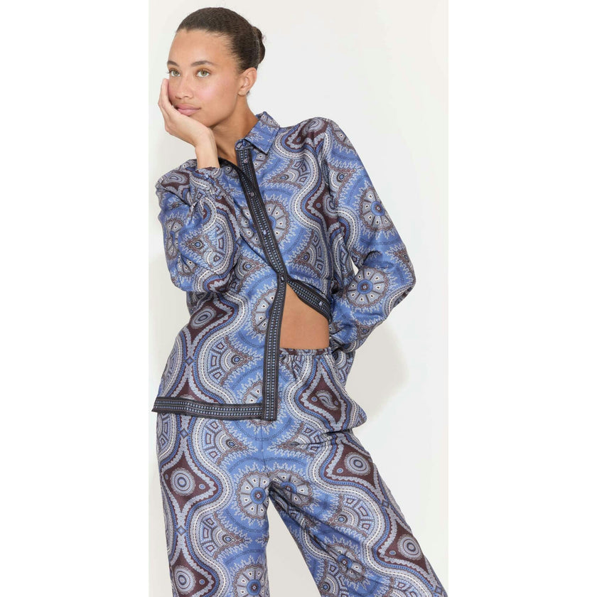 The Liv Top - Brown Cobalt Medallion