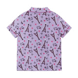 Girls Purple Print Pajama Set | Paris Hearts