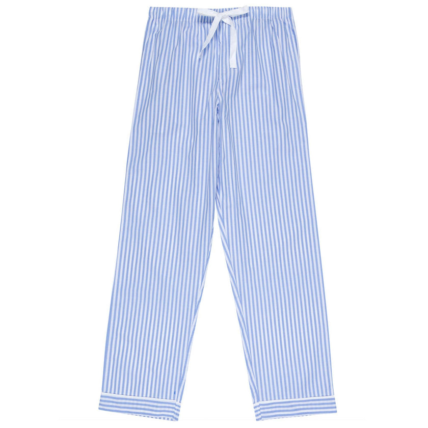 Women's Braddock Classic PJ Pants - Blue Stripe Organic Cotton Poplin