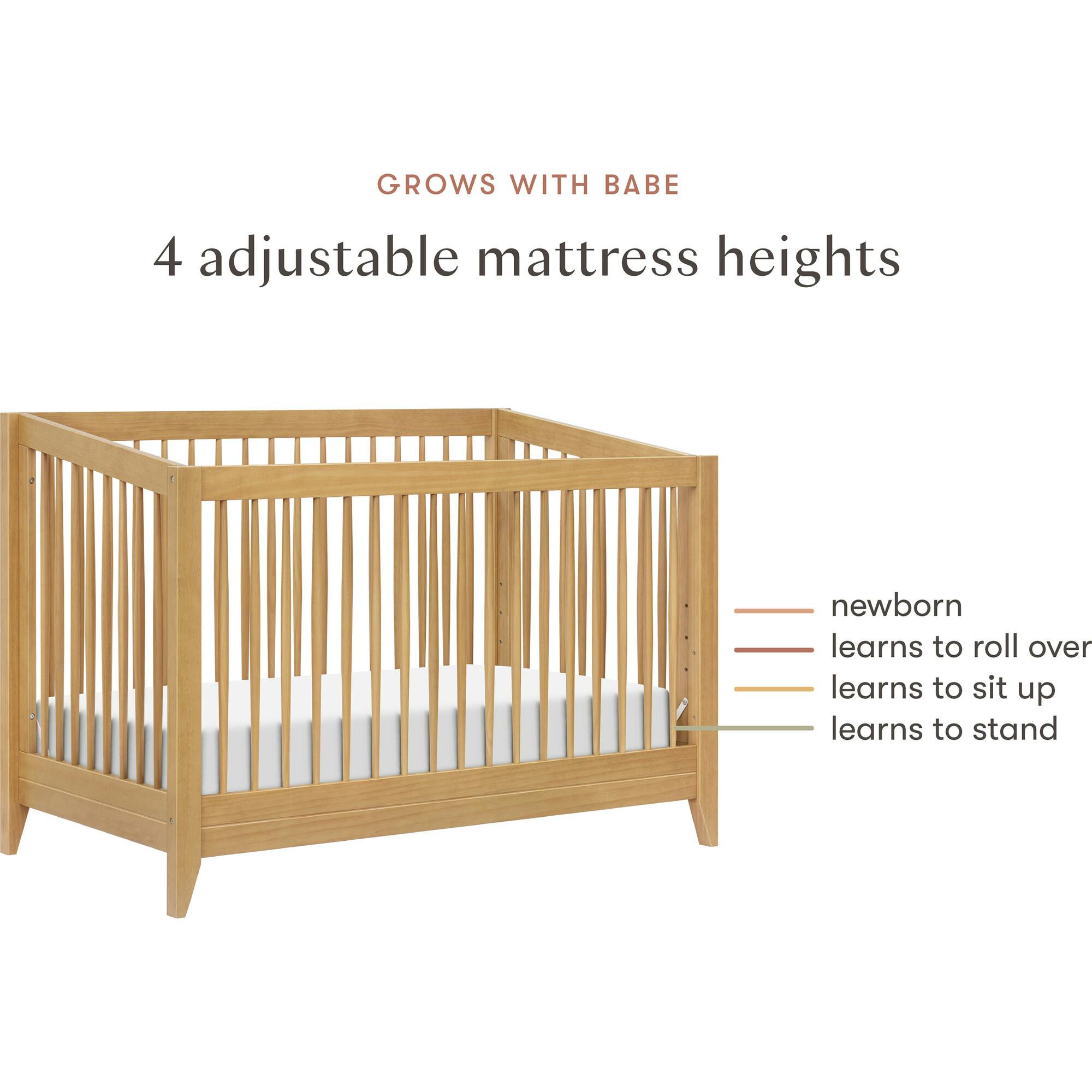 Sprout 4-in-1 Convertible Crib w/Toddler Bed Conversion Kit in Honey
