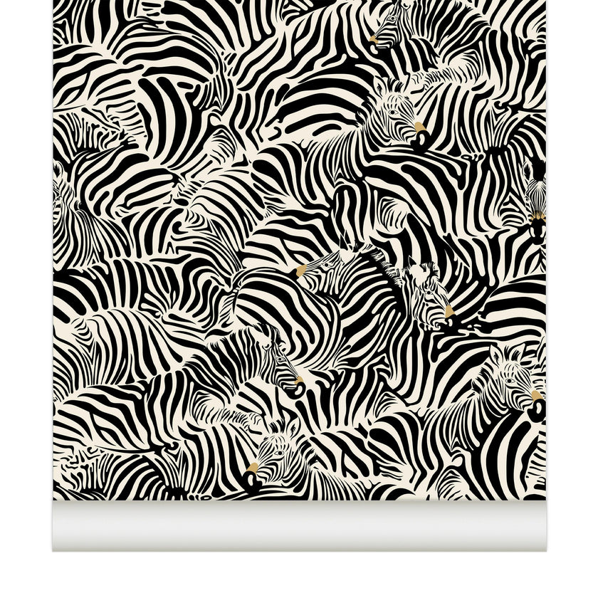Wallpaper Zebra color noir