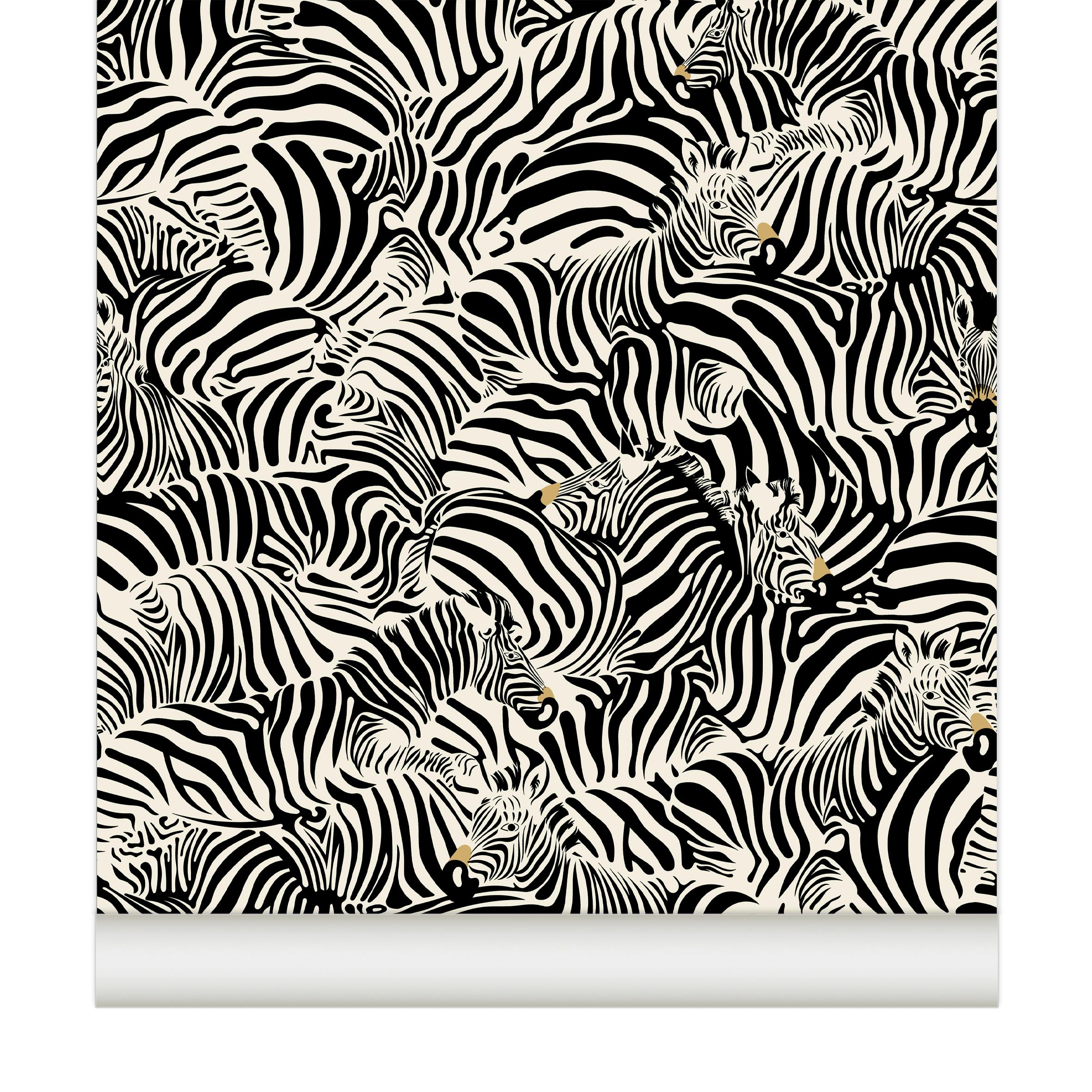 Papier peint Zebra coloris noir
