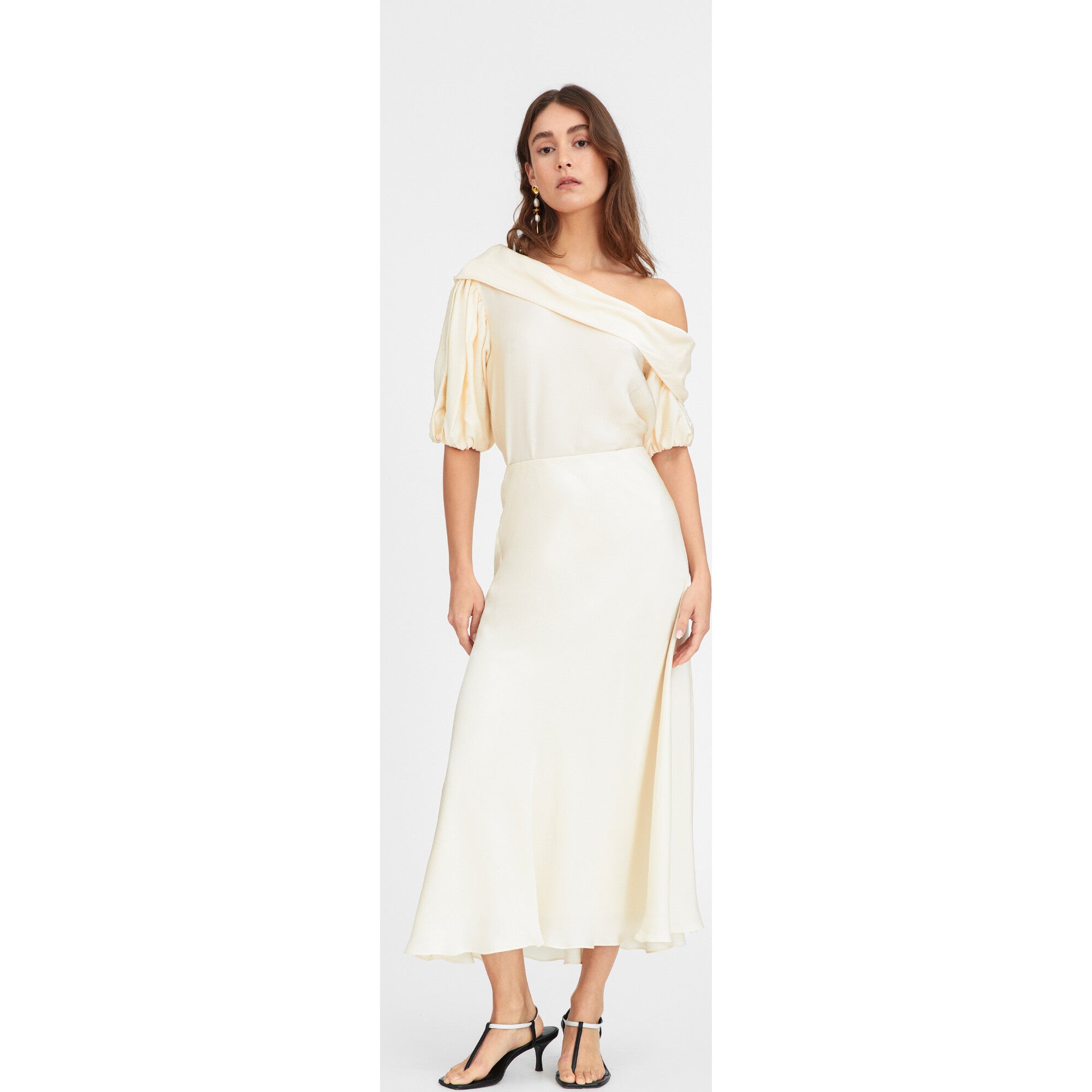 Women's Satin Georgia Top, Cream