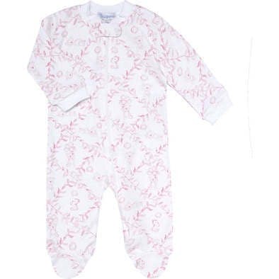Pink Bears Trellace Zipper Footie