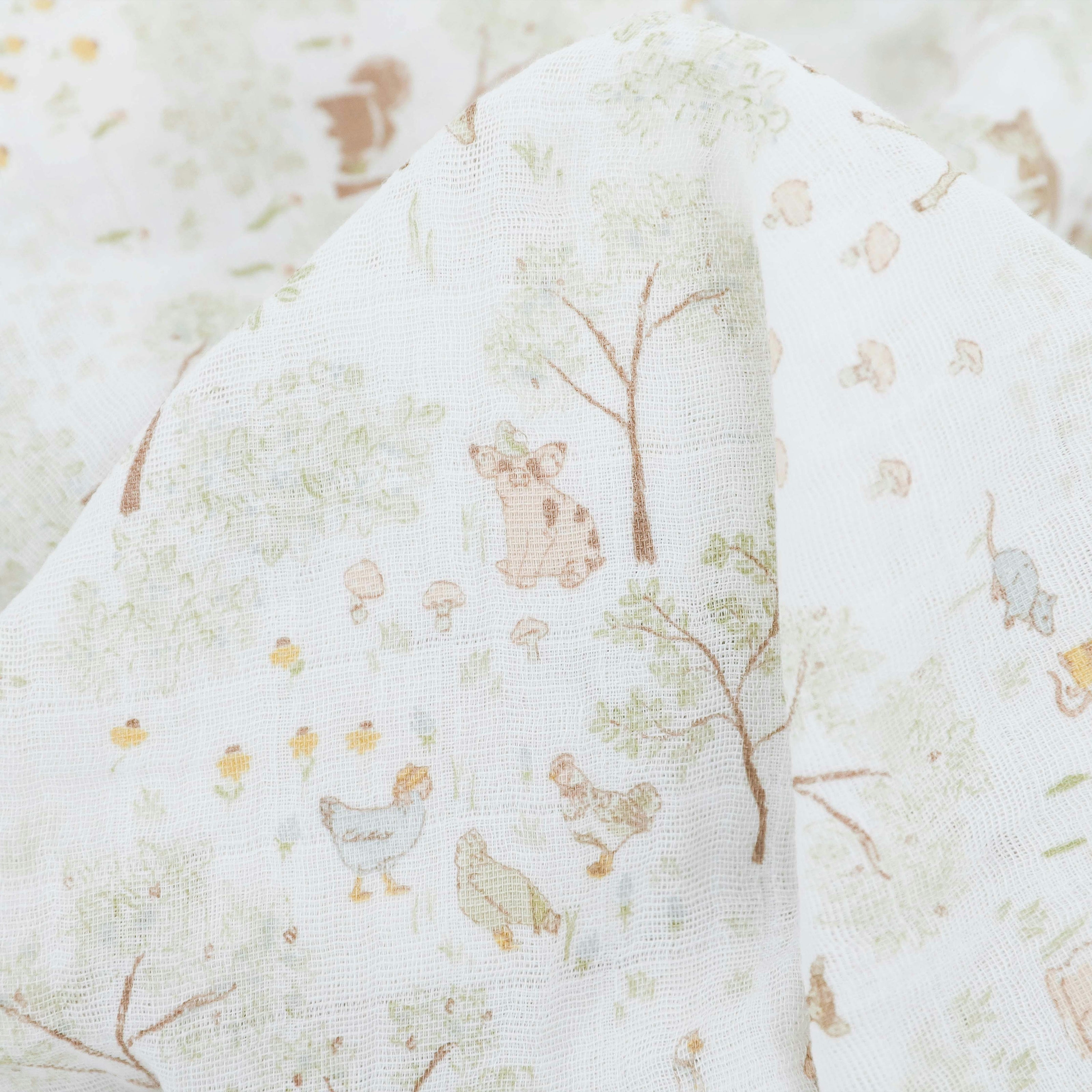 Cotton Muslin Swaddle Blanket 3 Pack - Woodland Friends