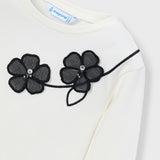 White Floral Appliqué Tee