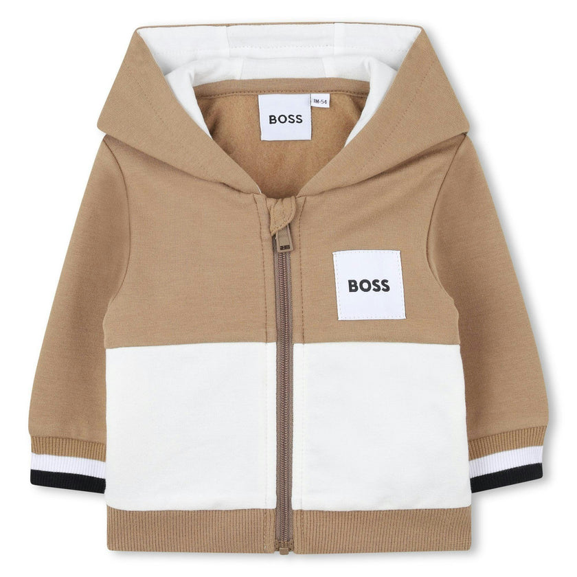 Baby Boys Beige Logo Tracksuit Set