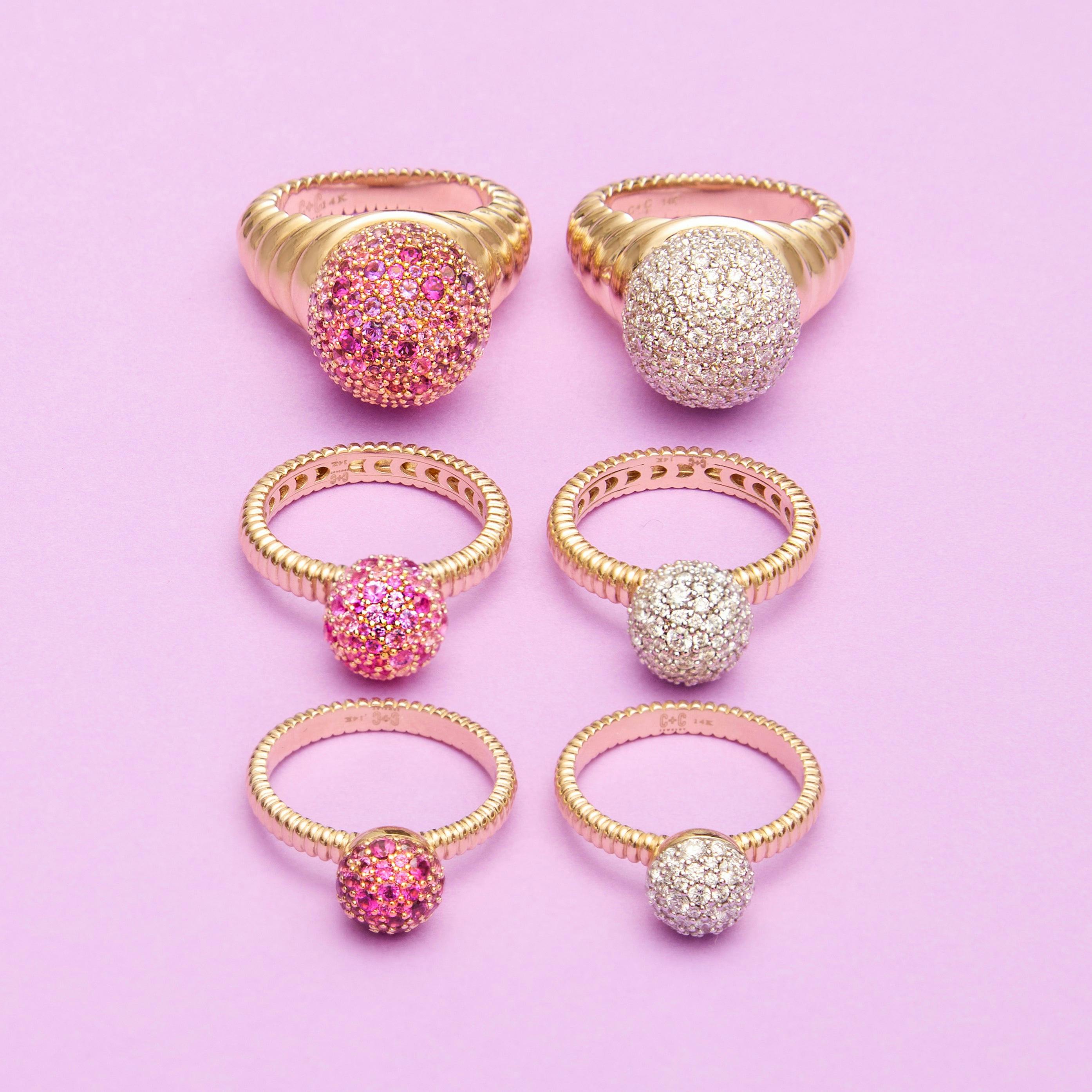Revel Small Bobble Ring - Diamond