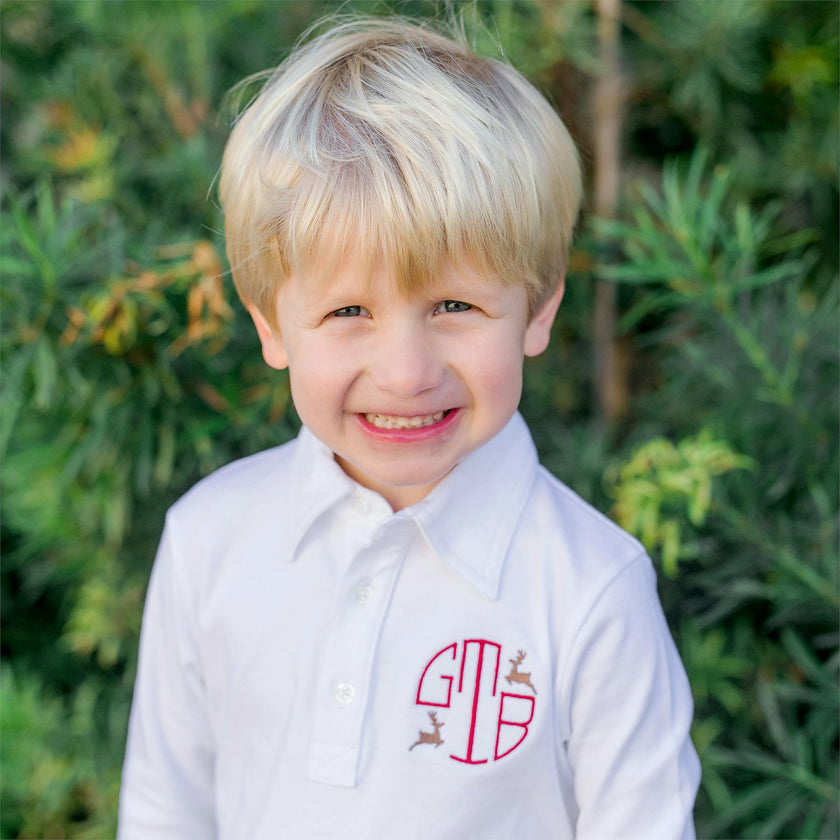 Finn Boys' Long Sleeve Polo White