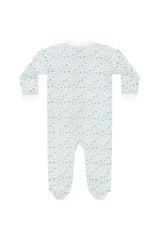 Blue Meadow Zipper Footie