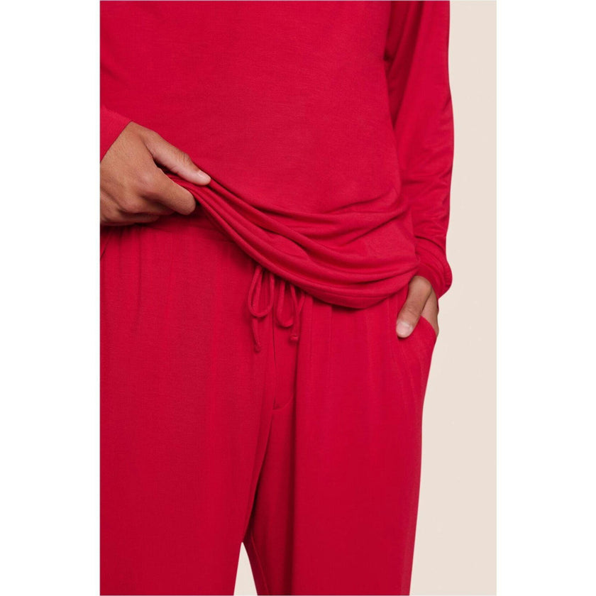 Henry TENCEL Modal Long PJ Set, Red