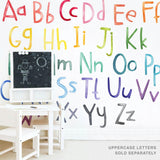 Watercolor Alphabet Lowercase • Rainbow • Peel-and-Stick Wall Decals