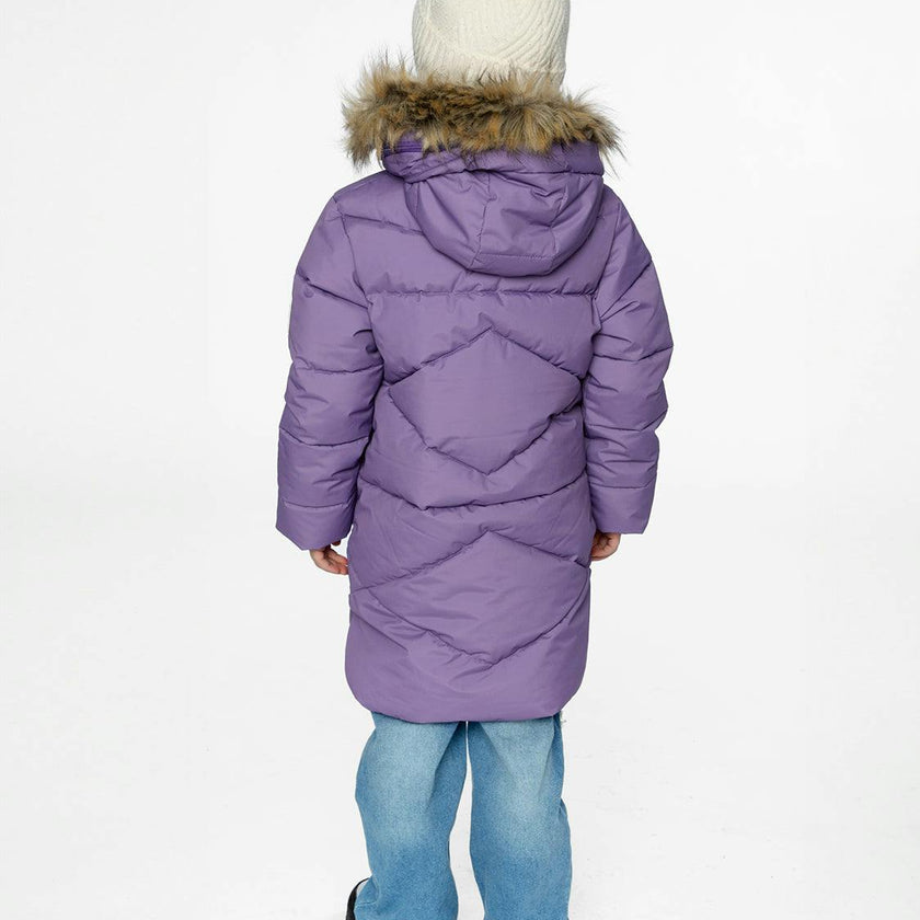 Long Winter Puffer Coat Violet