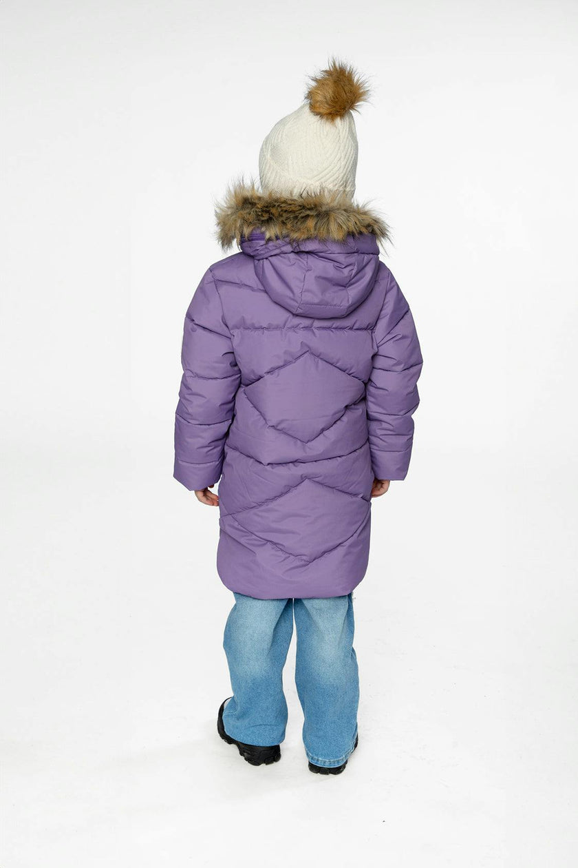 Long Winter Puffer Coat Violet