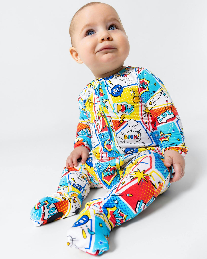 Comic Hero Bamboo Convertible Footie
