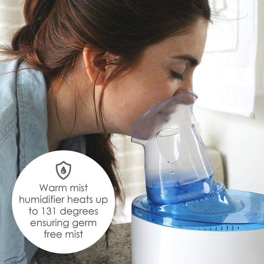 0.5 Gal. 2-in-1 Warm Mist Humidifier & Respiration Steam Inhaler for Personal Therapeutic Use