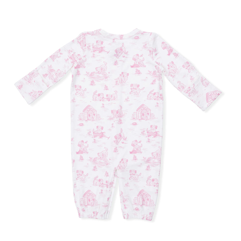 Puppy Toile Pink - Convertible Gown