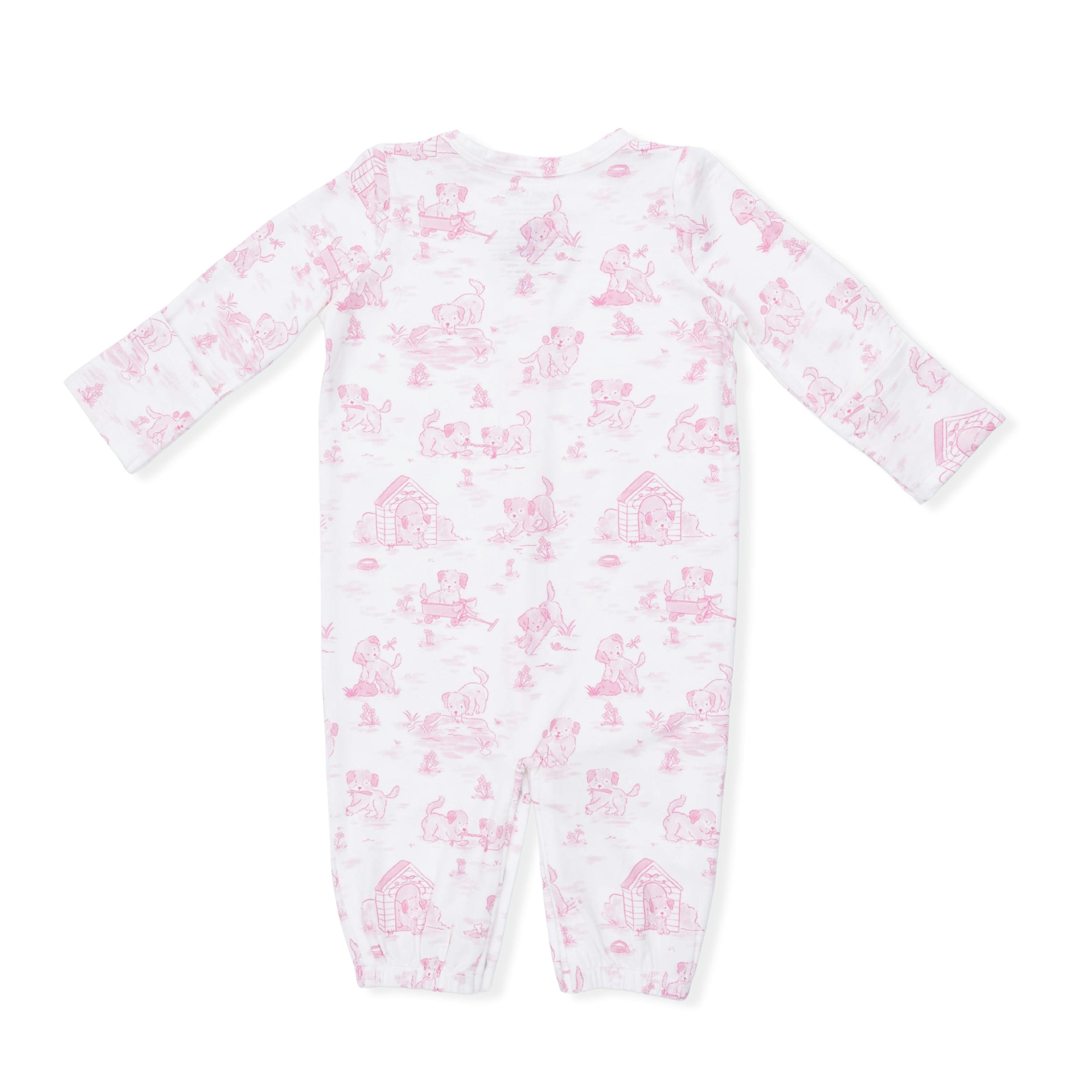 Puppy Toile Pink - Convertible Gown