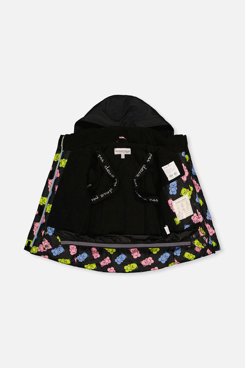 Two Piece Play Snowsuit Black Gummy Bear Print