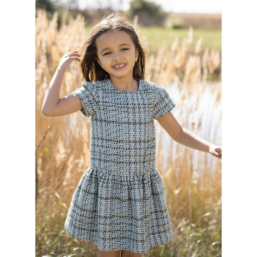 TARTINE ET CHOCOLAT Storm Green Jacquard Party Dress