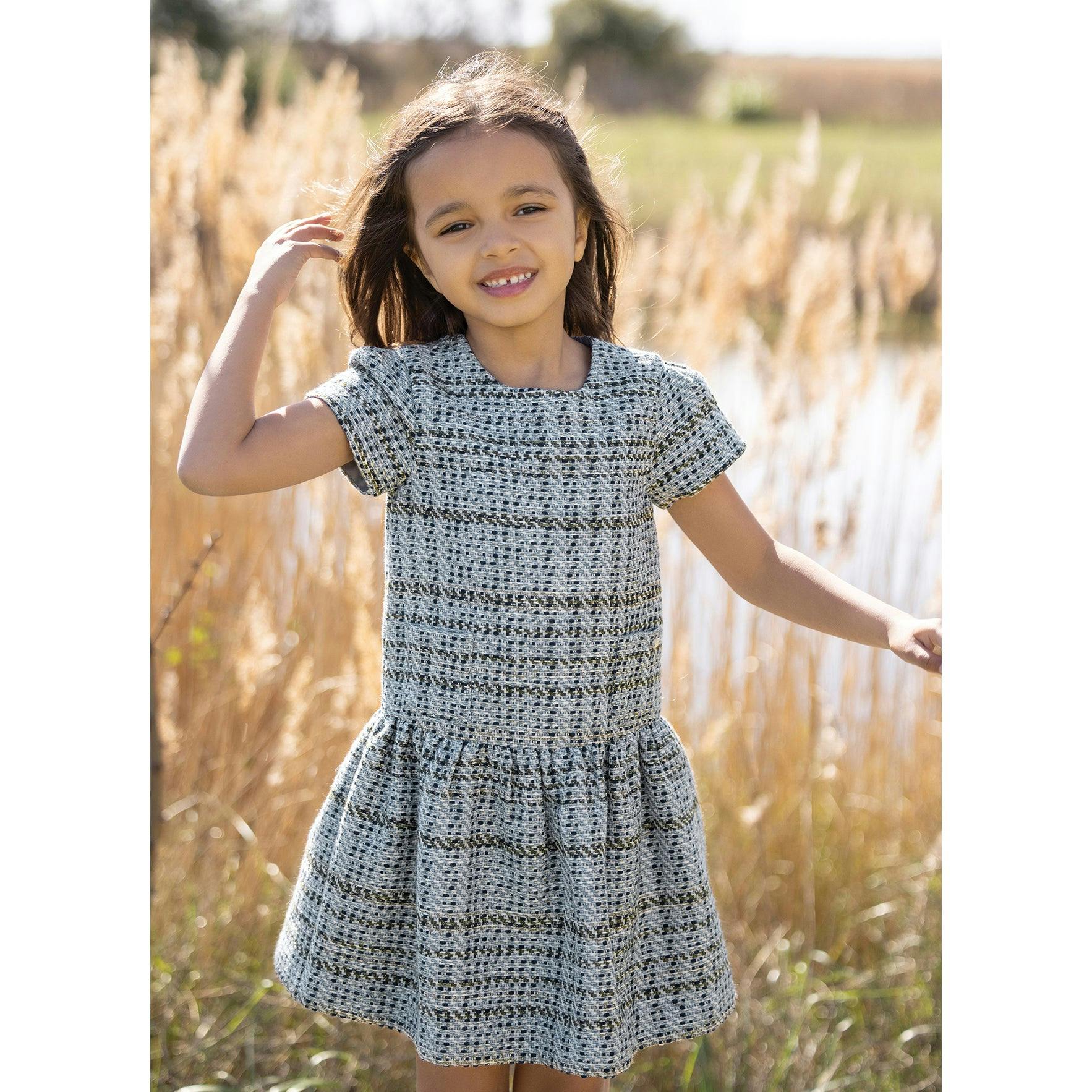 TARTINE ET CHOCOLAT Storm Green Jacquard Party Dress