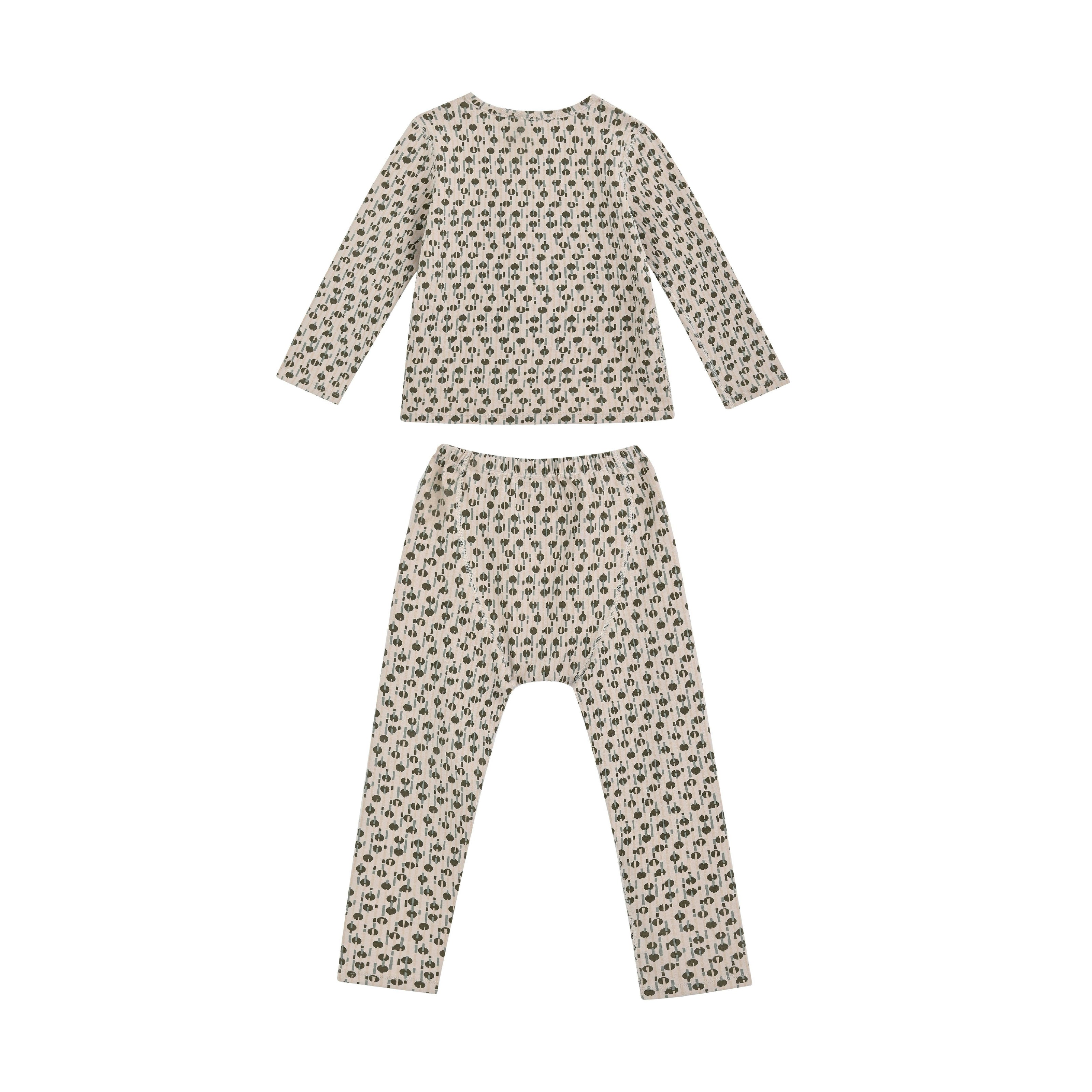 Light Gray Panda Cotton Pajama Set