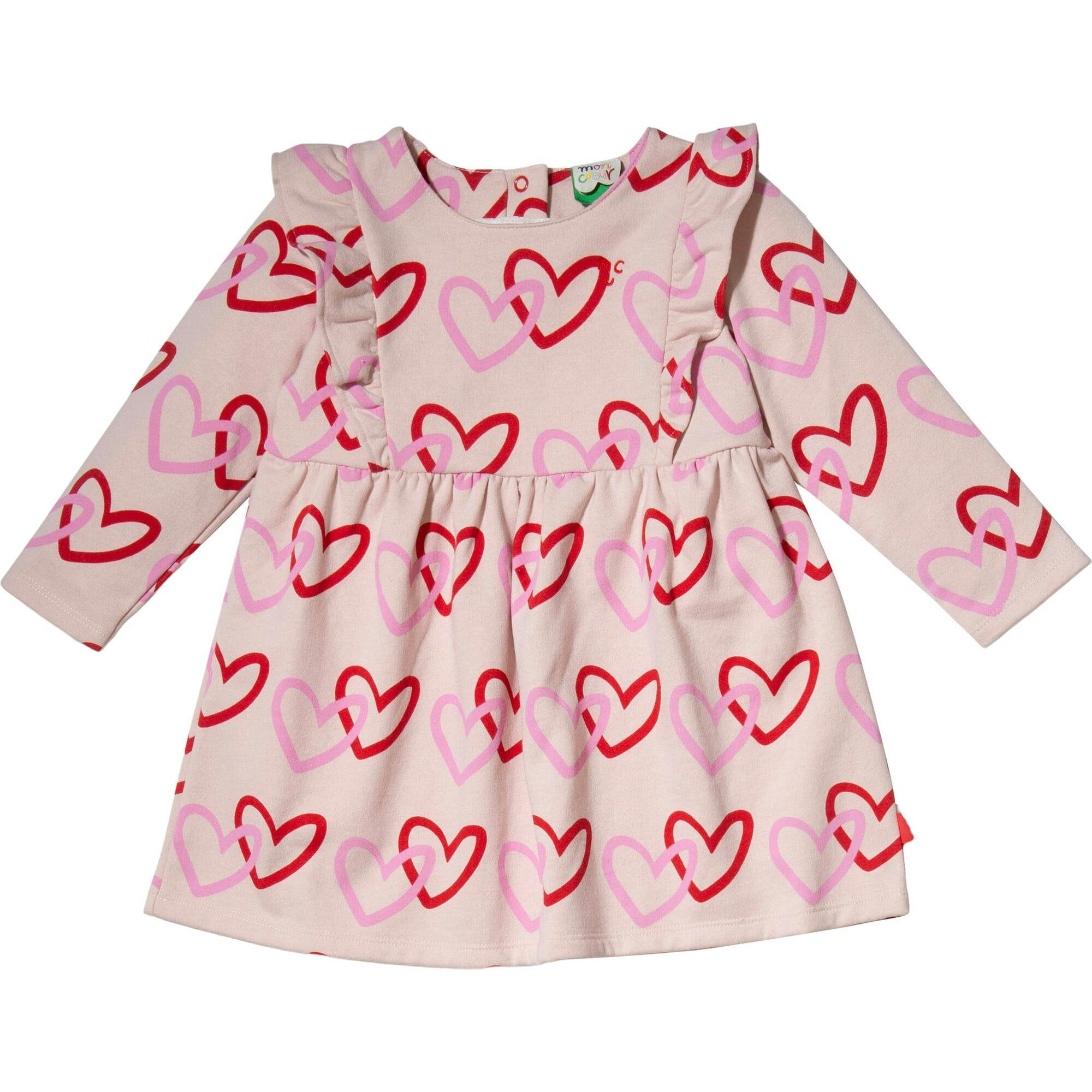 Recycled Cotton Hearts Baby Ruffle Dress