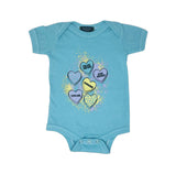 Hearts Blue Baby Onesie - Unisex for Boys and Girls