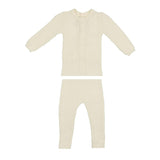 Braided Rope Knit Long Sleeve Sweater & Pant 2-Piece Set